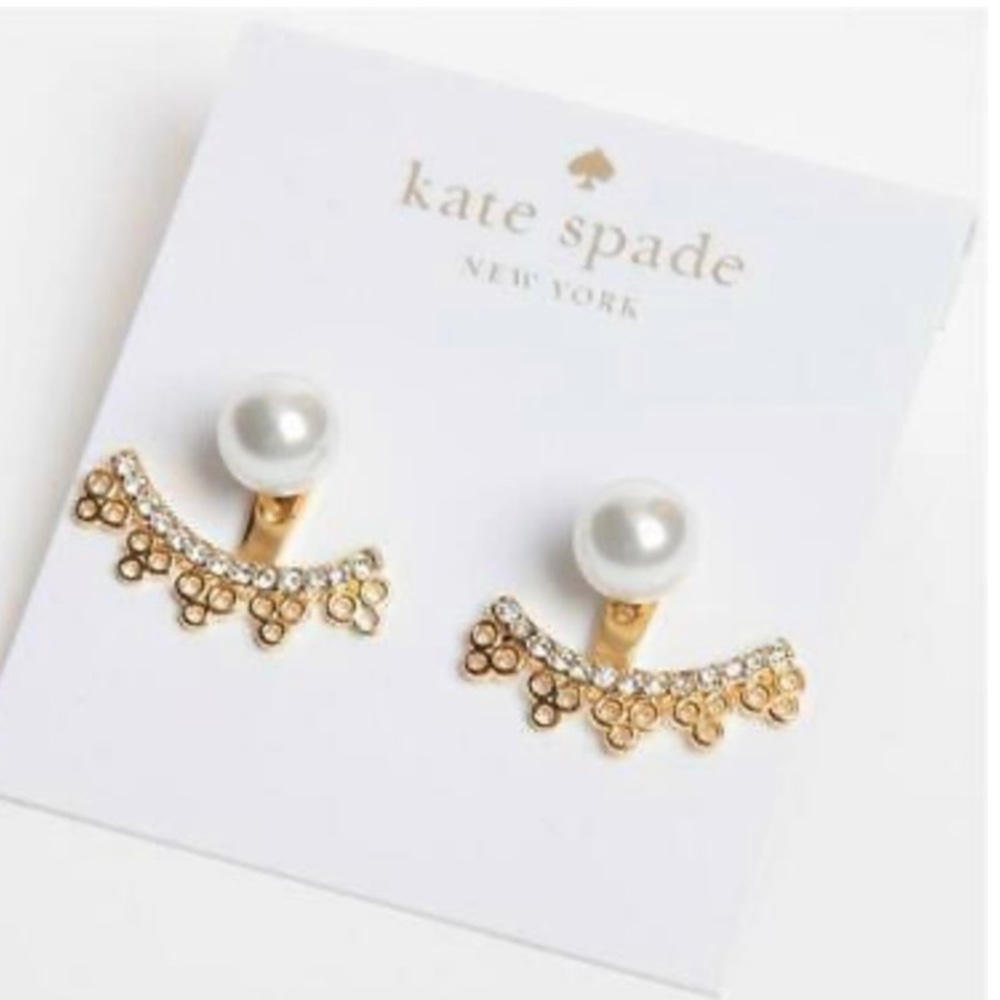 Kate Spade Gold Pearl Adjustable Earring Jacket